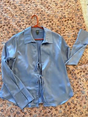 Wild fable satin tie front shirt